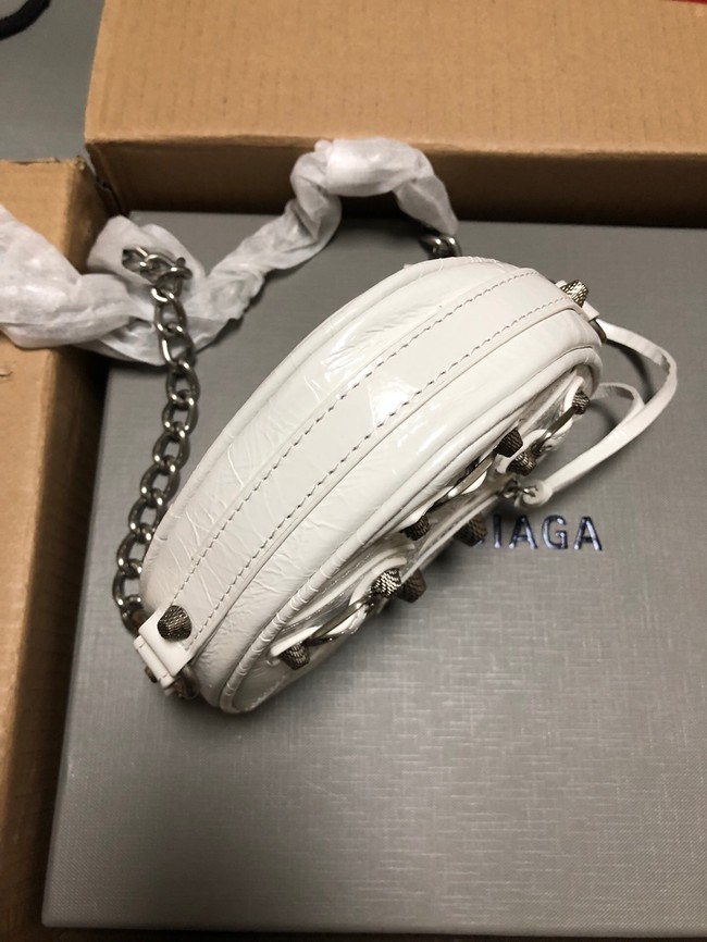 Balenciaga WOMENS LE CAGOLE HEART MINI BAG 27811 WHITE