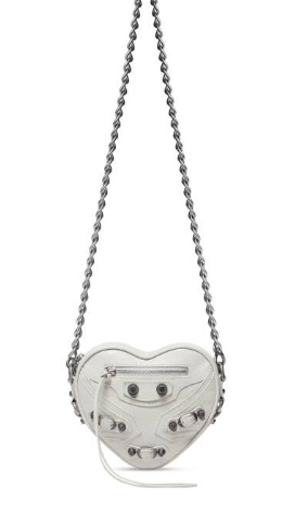 Balenciaga WOMENS LE CAGOLE HEART MINI BAG 27811 WHITE