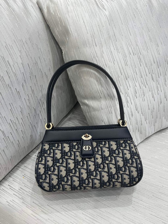 SMALL DIOR KEY BAG Blue Dior Oblique Jacquard M1844O