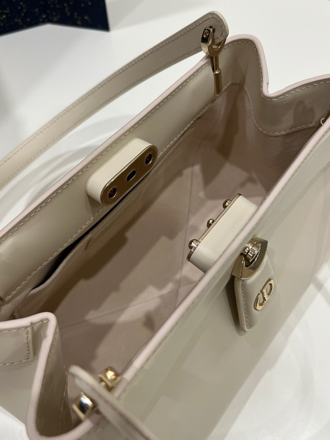 SMALL DIOR KEY BAG Dusty Ivory Box Calfskin M1844O