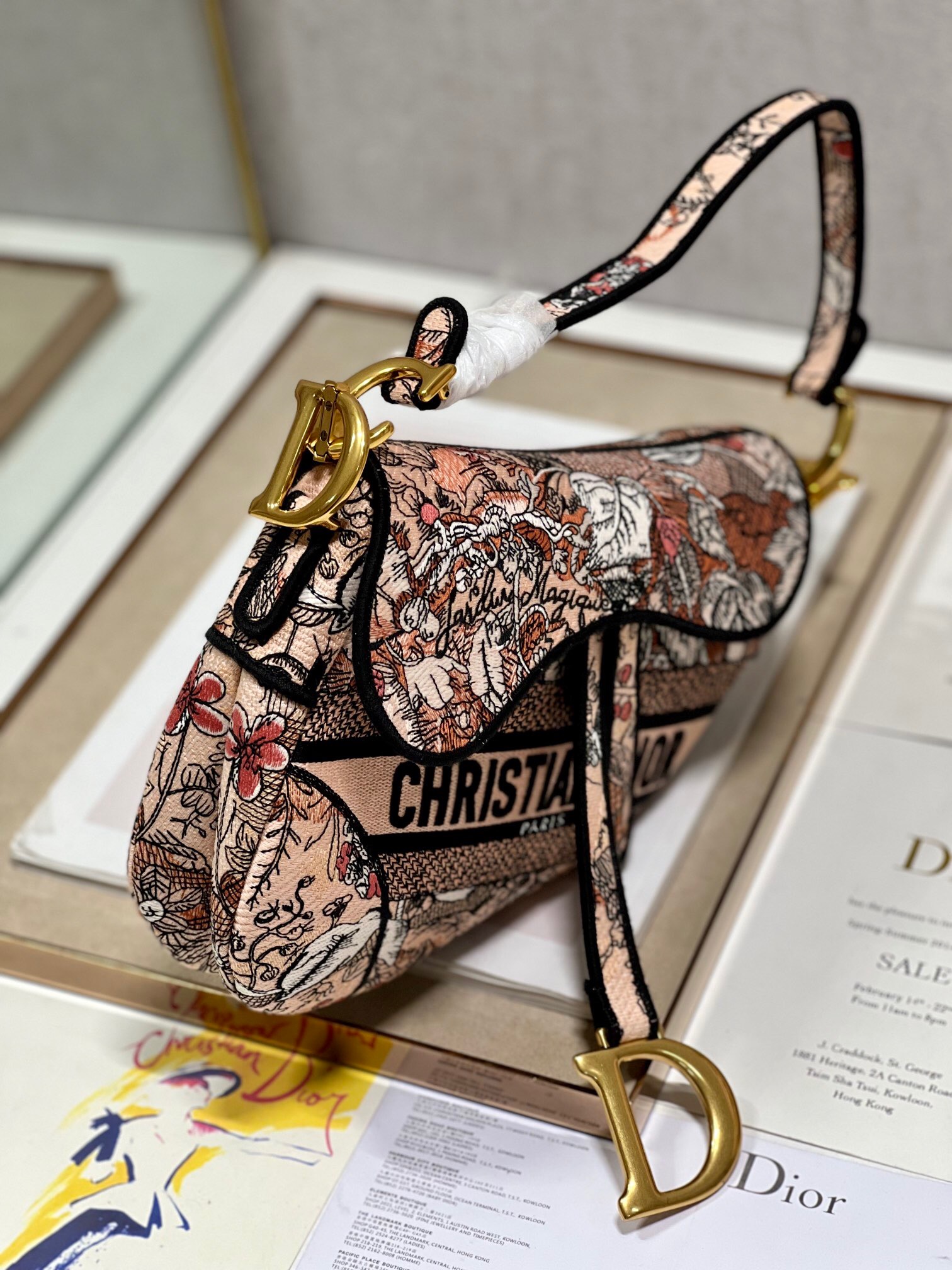 DIOR SADDLE BAG Multicolor Embroidery M0446CE