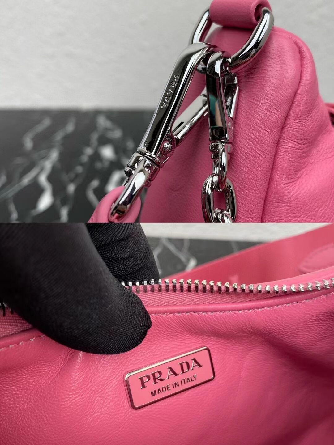 Prada Padded nappa-leather Prada Re-Edition 2005 shoulder bag 1BH204 pink