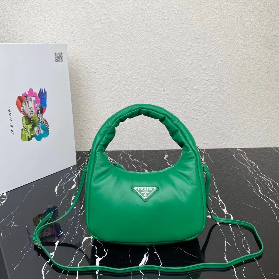 Prada Soft padded nappa leather mini-bag 1BA384 green