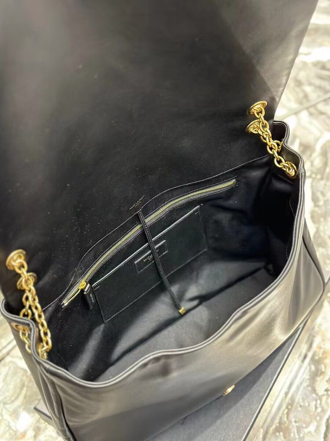 SAINT LAURENT KATE MEDIUM REVERSIBLE CHAIN BAG IN SUEDE AND SMOOTH LEATHER Y855822 black