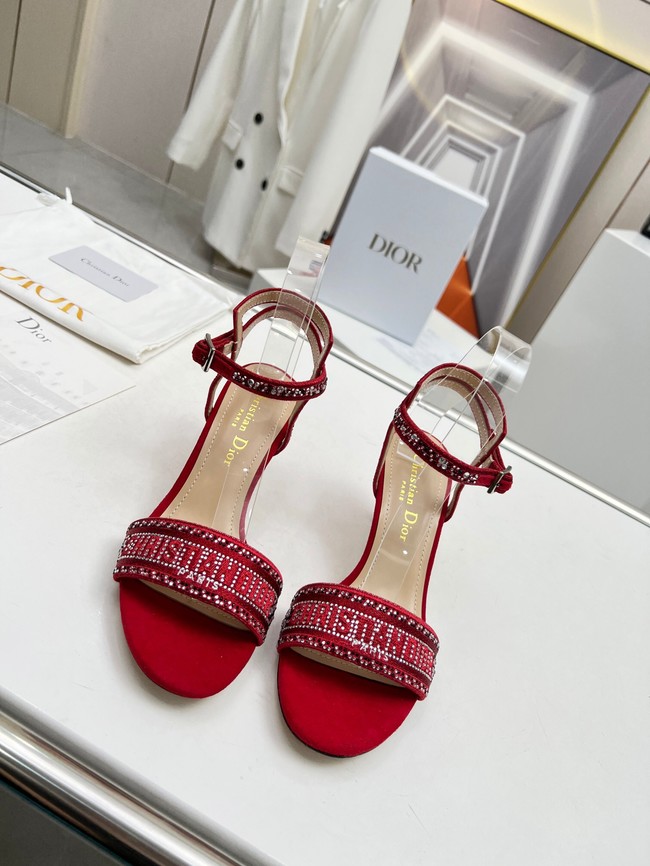 Dior DWAY HEELED SANDAL Embroidered Satin and Cotton 93366-3