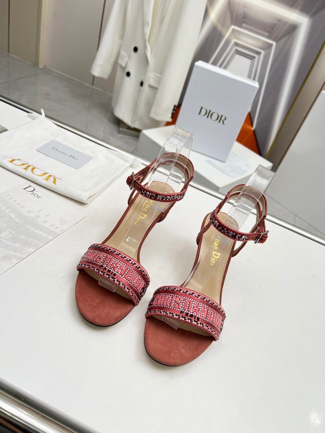 Dior DWAY HEELED SANDAL Embroidered Satin and Cotton 93366-4