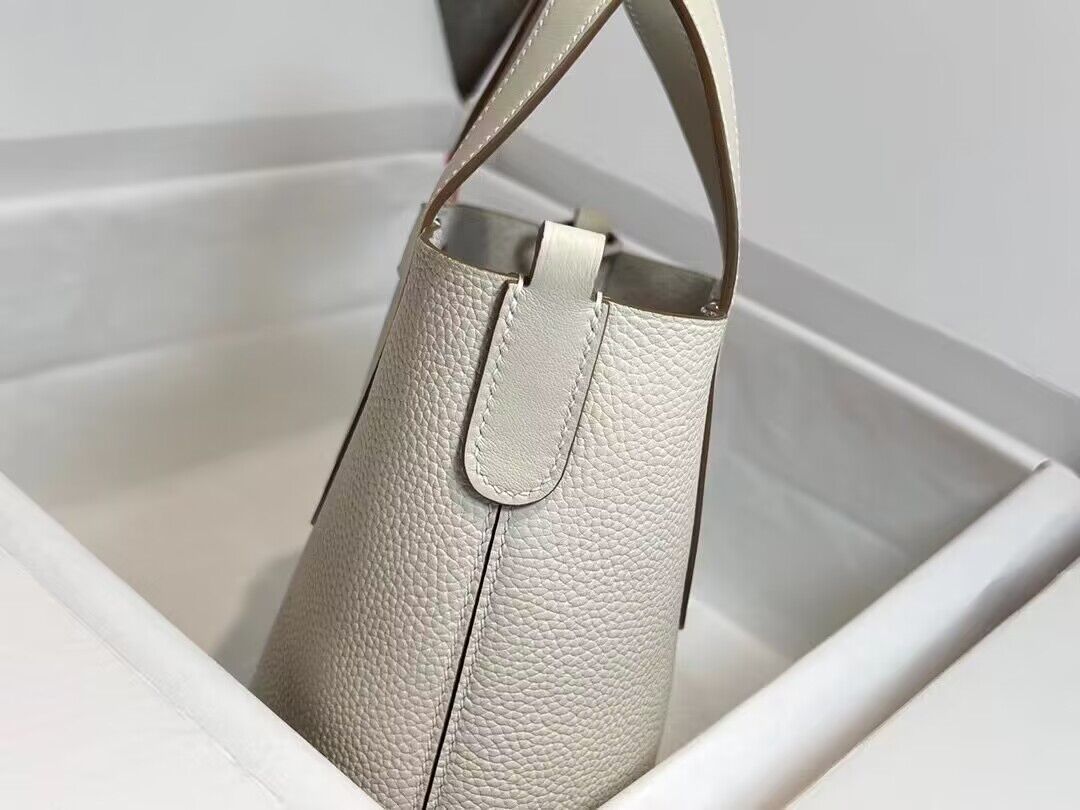 Hermes Original Togo Leather Bag H3602 White