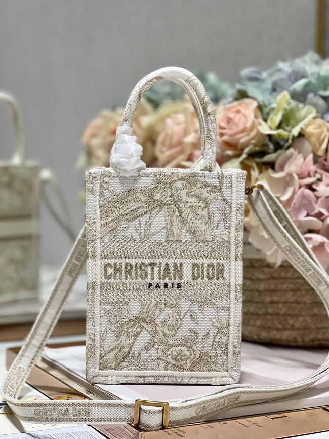 MINI DIOR BOOK TOTE PHONE BAG Embroidery S5555CES-1