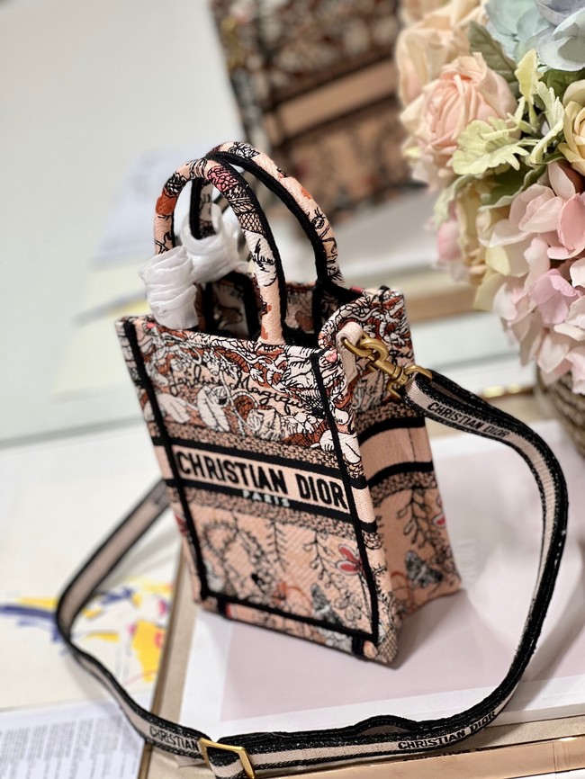 MINI DIOR BOOK TOTE PHONE BAG Embroidery S5555CES-2