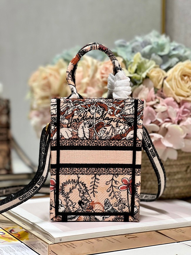 MINI DIOR BOOK TOTE PHONE BAG Embroidery S5555CES-2