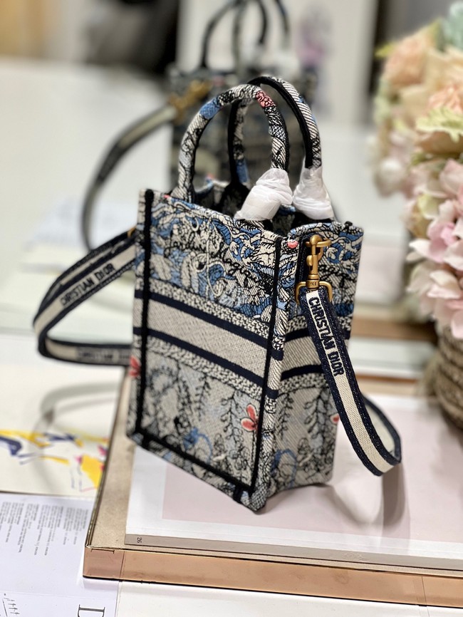 MINI DIOR BOOK TOTE PHONE BAG Embroidery S5555CES-3