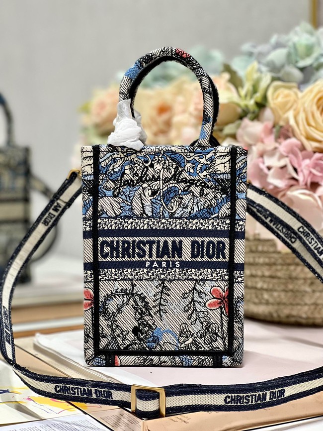 MINI DIOR BOOK TOTE PHONE BAG Embroidery S5555CES-3