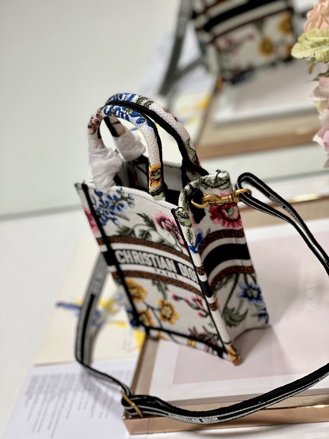 MINI DIOR BOOK TOTE PHONE BAG Embroidery S5555CES-7