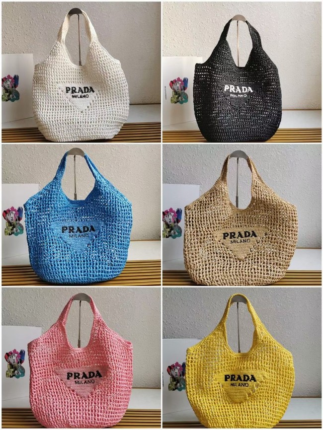 Prada Crochet tote bag 1BG424 white