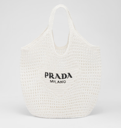 Prada Crochet tote bag 1BG424 white