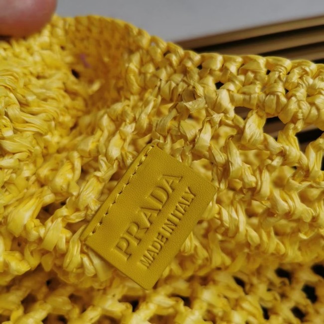 Prada Crochet tote bag 1BG424 yellow