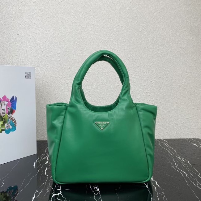 Prada Medium padded Soft nappa leather bag 1BG413 green