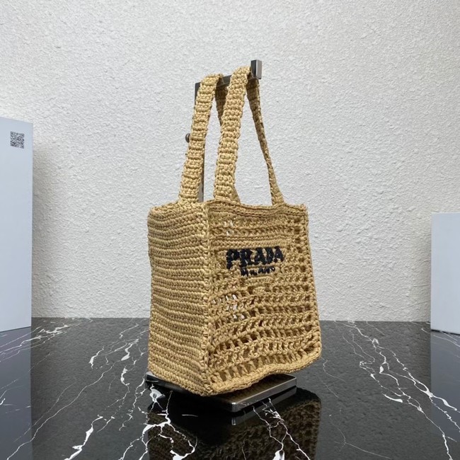 Prada small Crochet tote bag 1BG444 Caramel