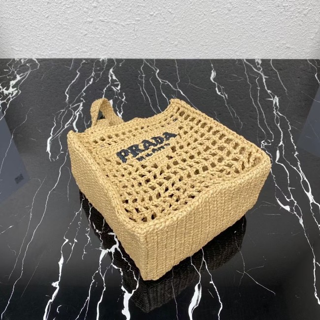 Prada small Crochet tote bag 1BG444 Caramel