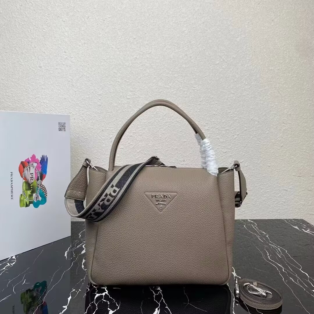 Prada Leather shoulder bag 1NC175 gray