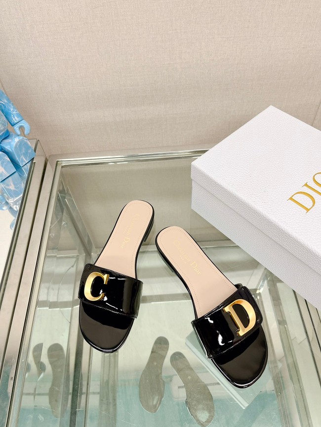 CEST DIOR HEELED SLIDE Patent Calfskin 93448-6