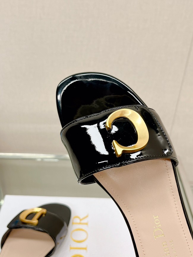 CEST DIOR HEELED SLIDE Patent Calfskin 93448-6