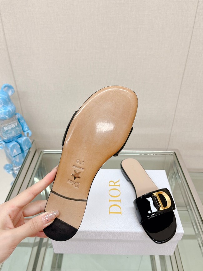 CEST DIOR HEELED SLIDE Patent Calfskin 93448-6