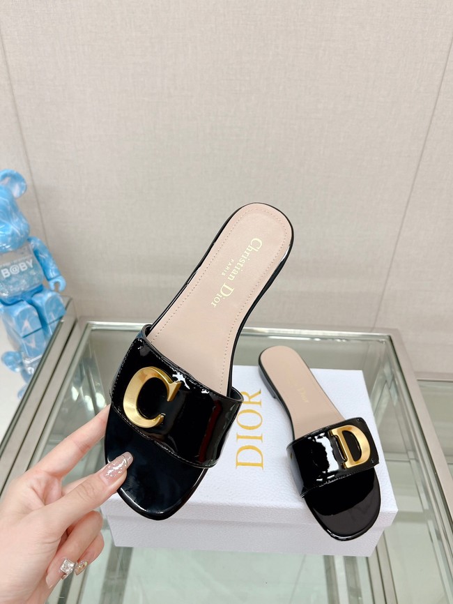 CEST DIOR HEELED SLIDE Patent Calfskin 93448-6