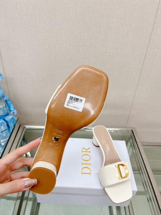 CEST DIOR HEELED SLIDE Patent Calfskin 93449-8