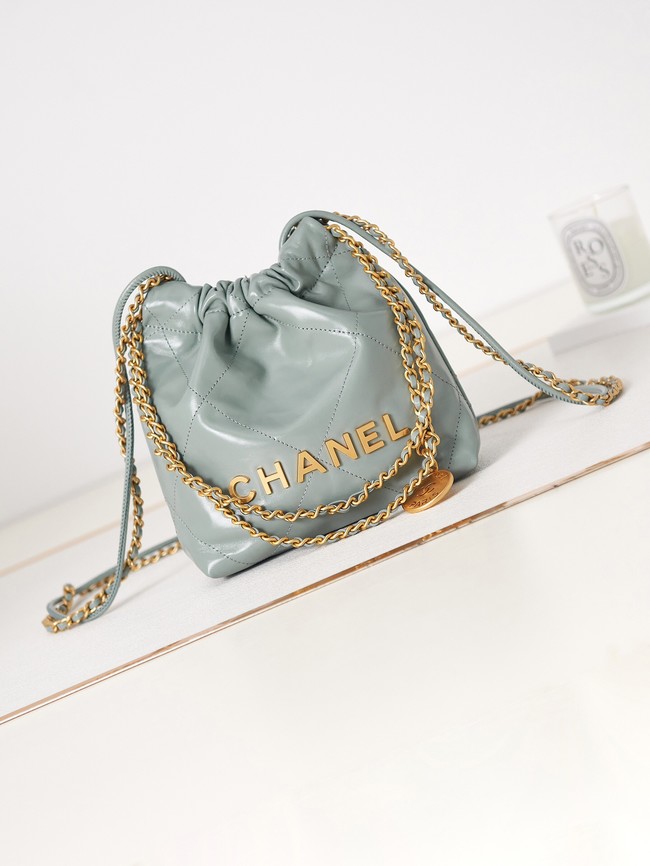 CHANEL 22 MINI HANDBAG AS3980 sky blue