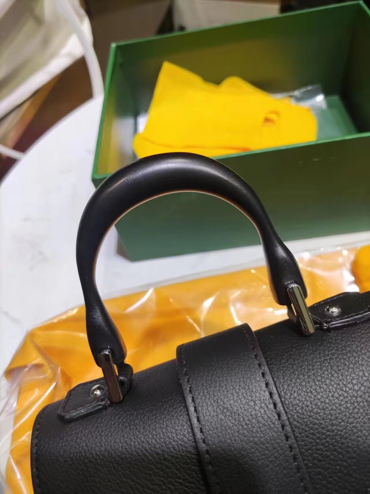 Goyard Nano Saigon Tote Bag Original Leather 55633 Black