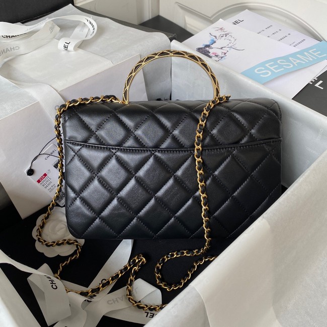 Chanel SMALL FLAP BAG WITH TOP HANDLE AS4232 black