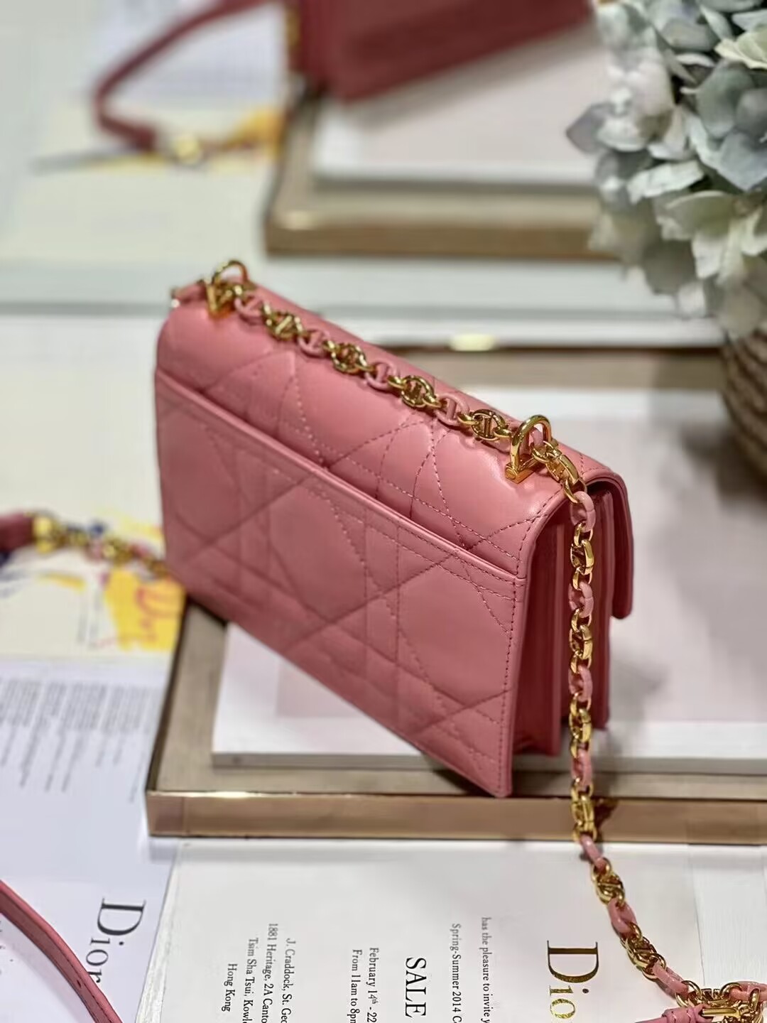 Dior MISS CARO MINI BAG Macrocannage Lambskin S5169UD PINK