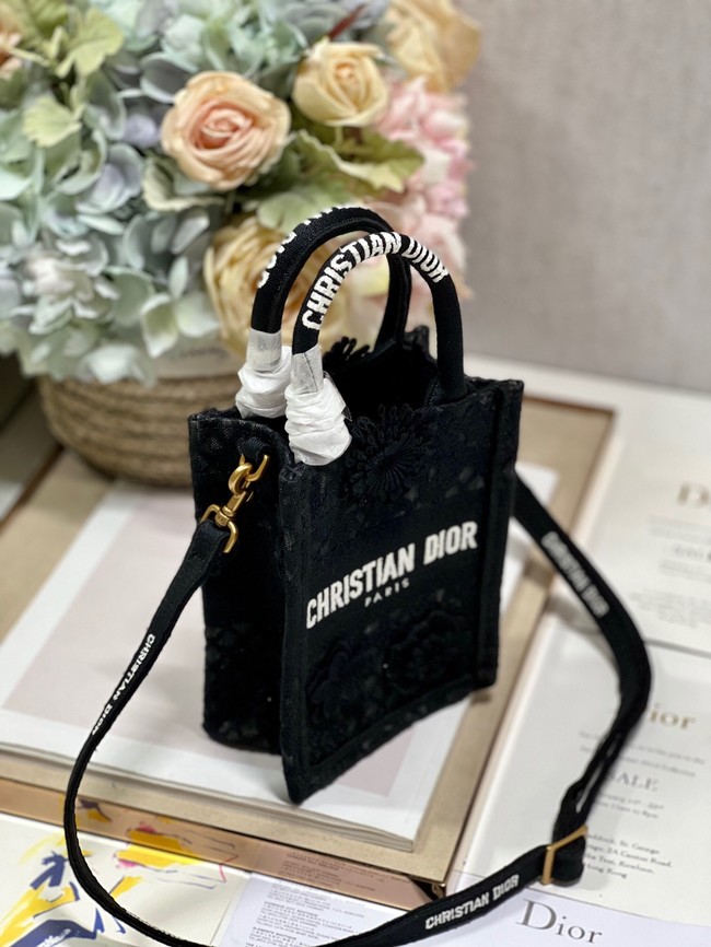 MINI DIOR BOOK TOTE PHONE BAG S5555CR black