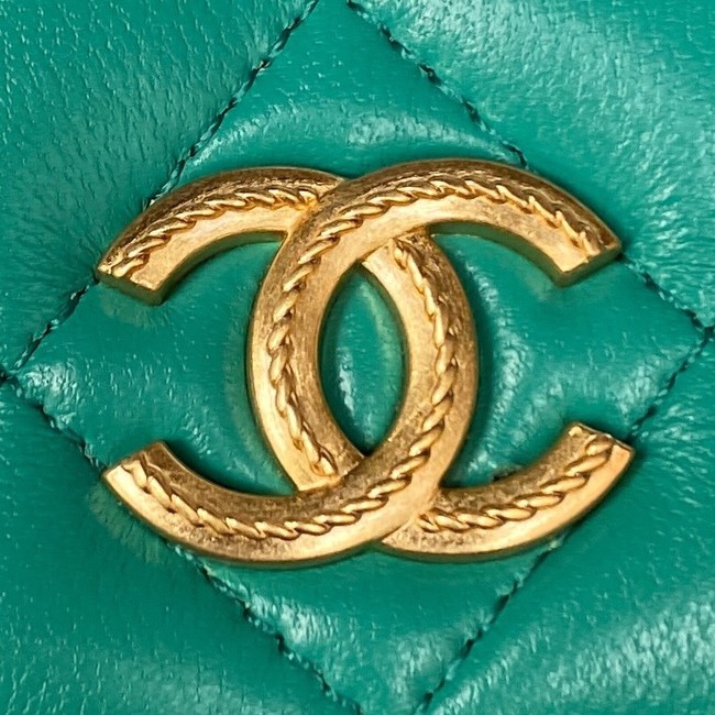 Chanel MINI FLAP BAG WITH TOP HANDLE AP3385 green