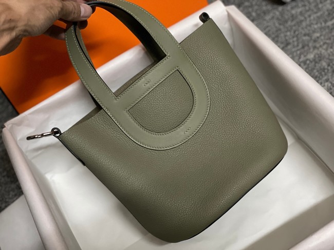 Hermes Original Togo Leather Bag H3602 blackish green