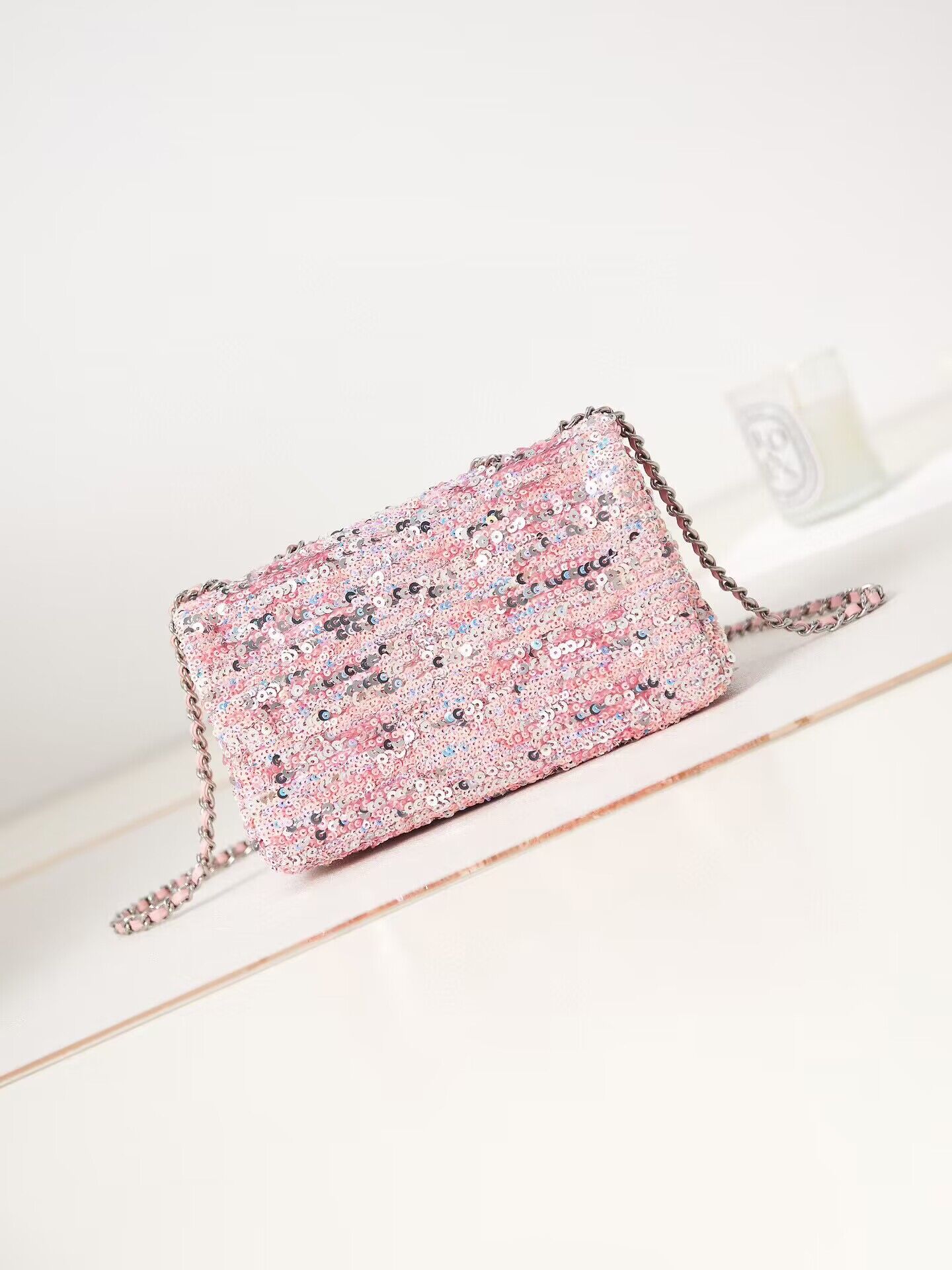 Chanel 23C Sequins CF Shoulder Bag AS3965 Pink