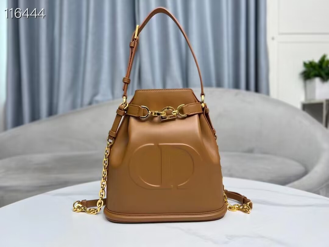 MEDIUM CEST DIOR BAG CD-Embossed Calfskin M2271UBHA brown