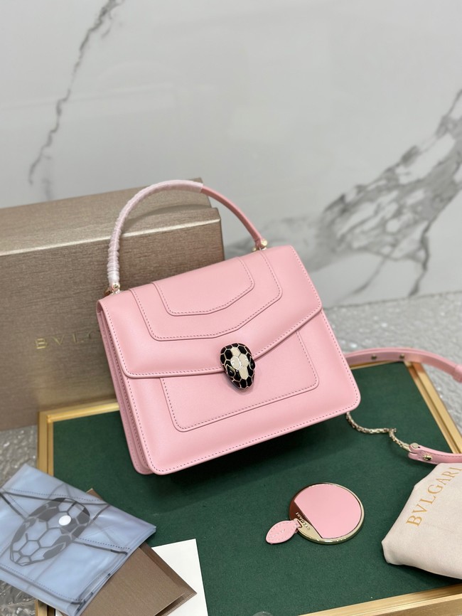 Bvlgari Serpenti Forever leather crossbody bag 38329 pink