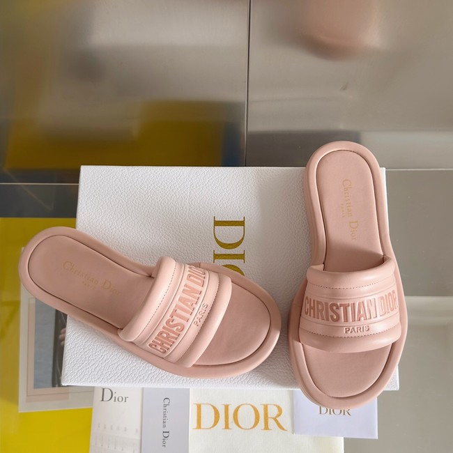 Dior EVERY-D SLIDE Gold-Tone Embossed Metallic Lambskin 93518-2