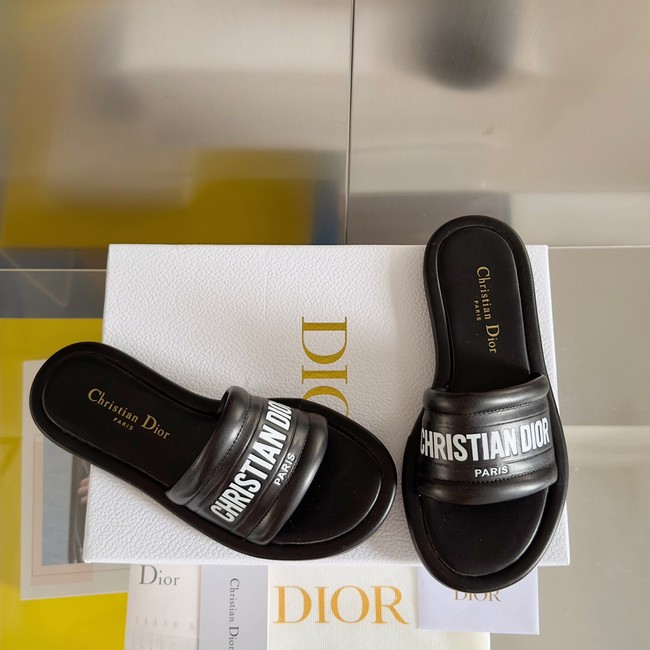 Dior EVERY-D SLIDE Gold-Tone Embossed Metallic Lambskin 93518-3