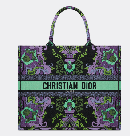 LARGE DIOR BOOK TOTE Multicolor Dior Indian Purple Embroidery M1286ZESK