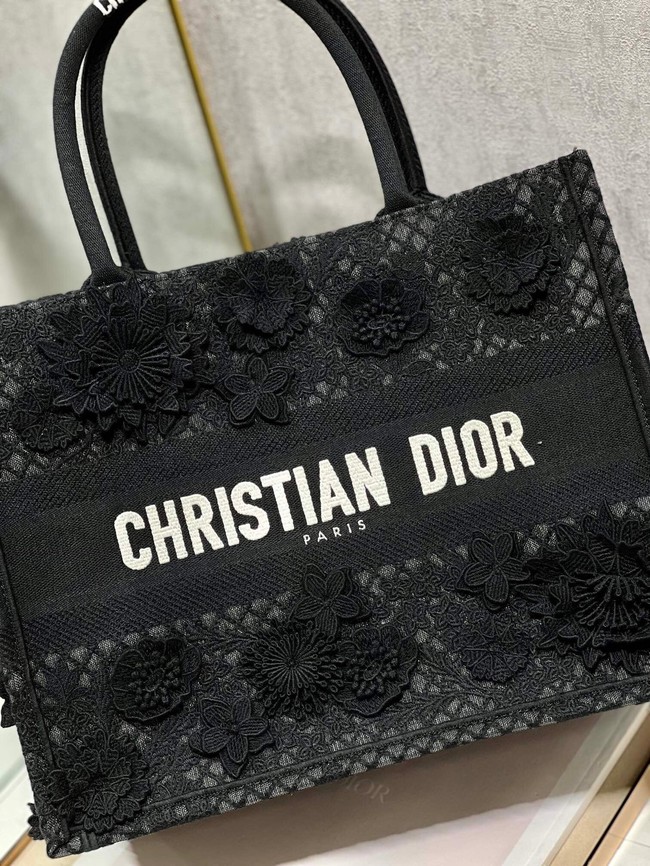 MEDIUM DIOR BOOK TOTE D-Lace Embroidery M1296ZE-3