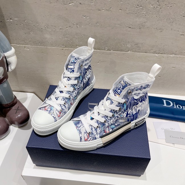 WALK N DIOR HIGH-TOP PLATFORM SNEAKER Dior Oblique Embroidered Cotton 93515-4