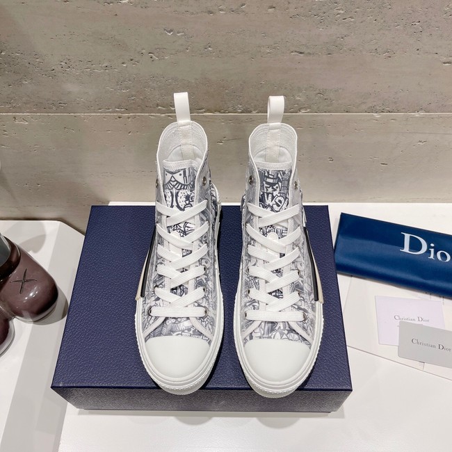 WALK N DIOR HIGH-TOP PLATFORM SNEAKER Dior Oblique Embroidered Cotton 93515-6