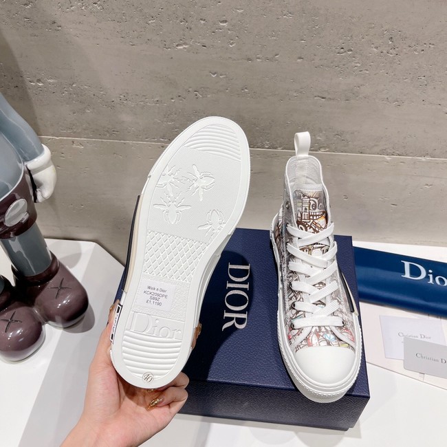 WALK N DIOR HIGH-TOP PLATFORM SNEAKER Dior Oblique Embroidered Cotton 93515-6