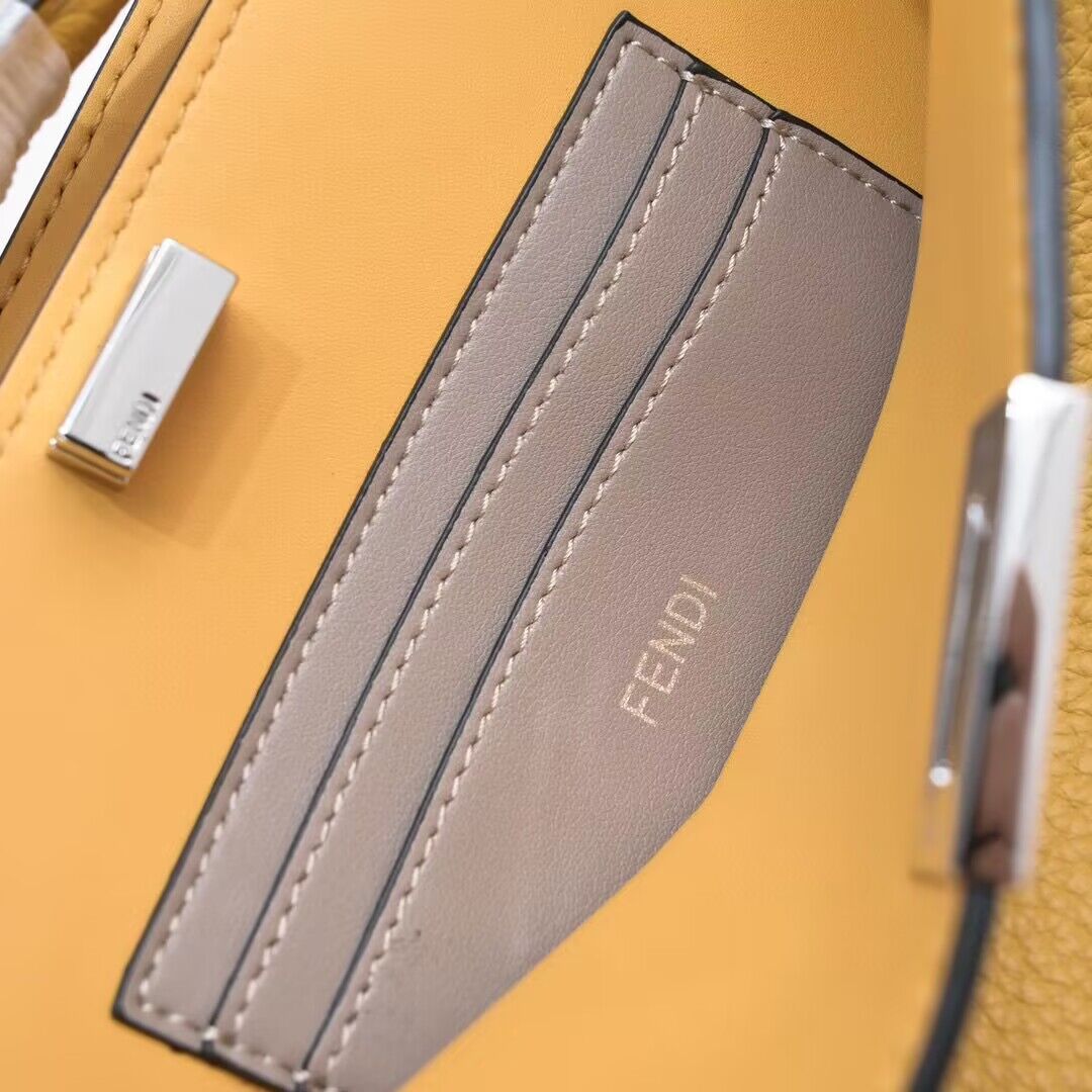 Fendi Peekaboo ISeeU XCross Small Original Leather Bag 2317 Yellow