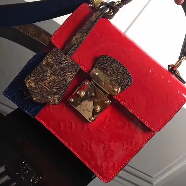 Louis Vuitton Spring Street Monogram Vernis Patent Original Leather M90376 Red