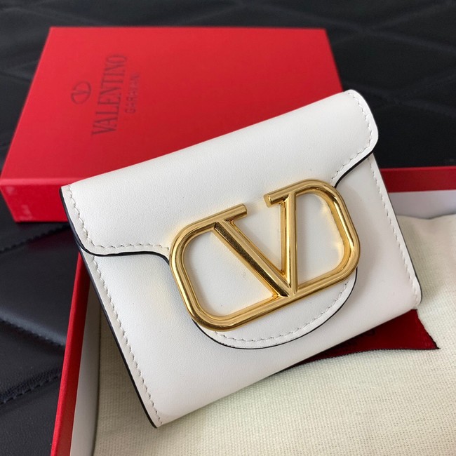 VALENTINO Calfskin Wallet 4138 white