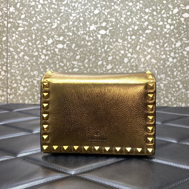 VALENTINO Garavani Rockstud Calfskin Clutch WP0P86R Brass